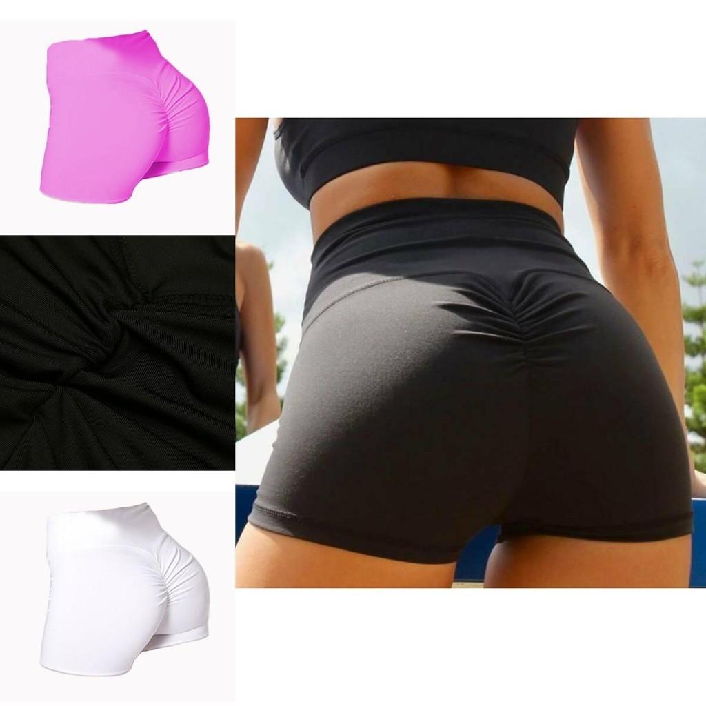 Hohe Yoga-Shorts Mit Push-Up Raffung Für Fitnessstudio Workouts**