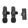 2 Stück Drahtlose Lavalier-Ansteckmikrofone 2,4 GHz Rauschunterdrückung Mini Clip-On Drahtloses Mikrofon für Android Aufnahme Live