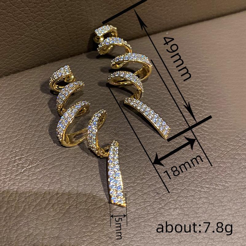 Exaggerated Earrings For Women, Banquet Dress Accessories, Zircon Sparkling Line Jewelry