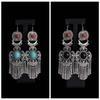 Luxury Rhinestone Pearls Ear Drop Zinc Zinc Alloy Ethnic Style Ear Studs Retro Tassel Earrings  Holiday