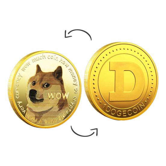 

Литье под давлением, износостойкая, практичная, не выцветающая монета золотого цвета, памятная монета Dogecoin, детская монета Doge золотистый