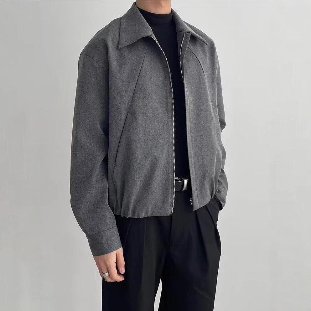 Herren Retro Japanische Yamamoto-Stil Jacke: Vintage, Used-Look, Lässiger Reversmantel für Frühling und Herbst.