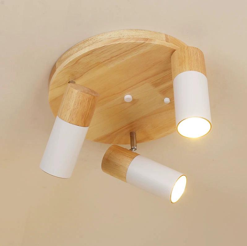 Adjustable LED Solid Wood Ceiling Spotlight for Living Room/Entrance