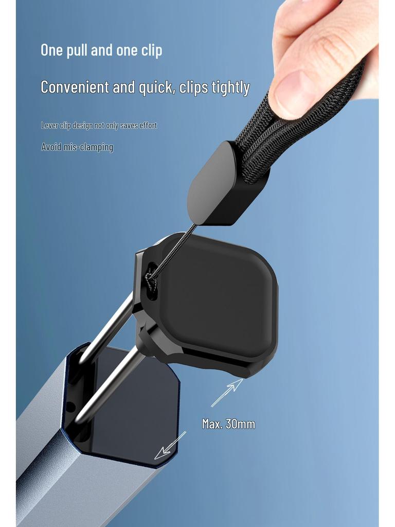Aluminum Alloy Portable Selfie Stick: High-Speed Rotation, Telescopic, Folding Phone Holder for Travel.