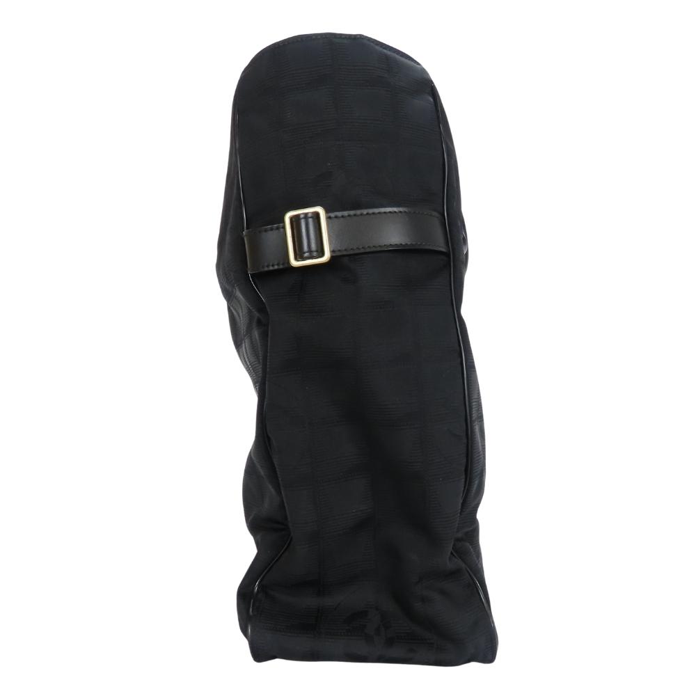 Used CHANEL Tote Bag Tote GM New travel line COCO Mark Jacquard nylon/leather black 9th