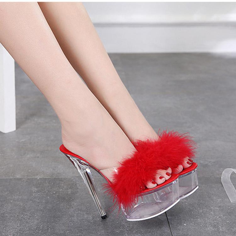 Pantoufles à plateforme Stiletto à talons Super hauts de 15CM, chaussures de mariage en cristal, sandales en cristal LFD, nouvelle collection 2020