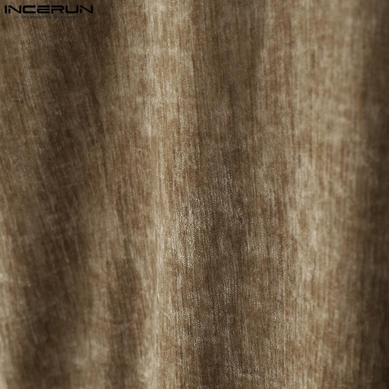 INCERUN Autunno Uomo Dolcevita Manica Lunga Spacchi Alti Tunica Top Pullover