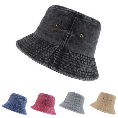 Denim Bucket Hat Washed Men and Women Flow Spring and Autumn Outdoor Travel Sunscreen Sun Hat Spray Basin Hat