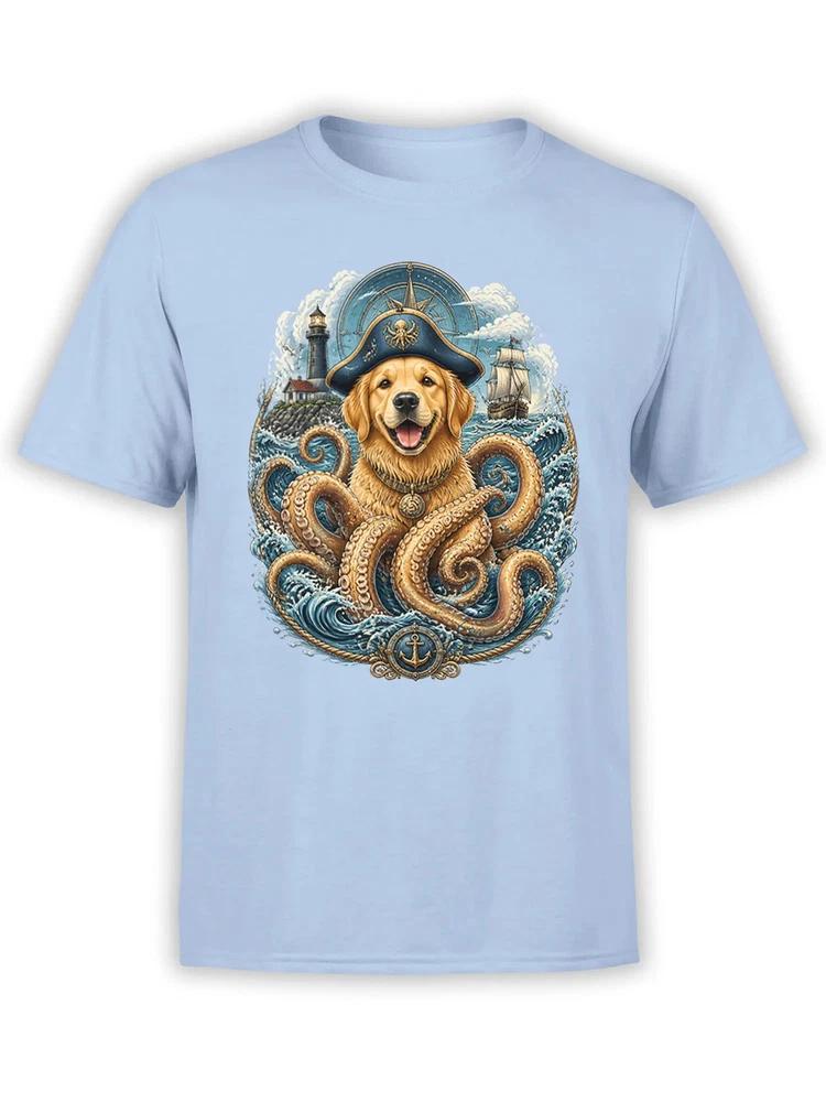 Kraken Captain Golden Retriever TShirt Unisex S