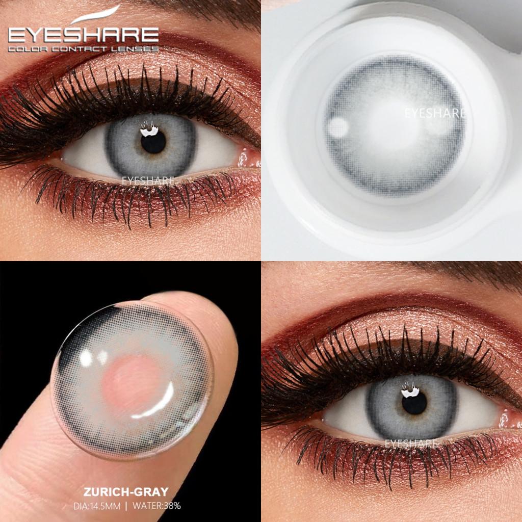 Eyeshare 2 buc = 1 pereche Lentile de contact colorate pentru ochi Ochi albaștri Lentilă de culoare Lentilă roșie Lentilă naturală anuală 14,2 mm