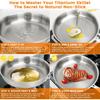 Upgraded Titanium Hammered Frying Pan with Lid  Titanium Non-stick Frying Pan Scratch-Resistant Heats Evenly For All Stovetops