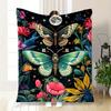 "Enchanted Garden Butterfly Wall Art Print"Blanket Flannel Throw Blanket for Sofa, Bed, Travel, Camping, Office, Couch, Chair, And Bed Gift