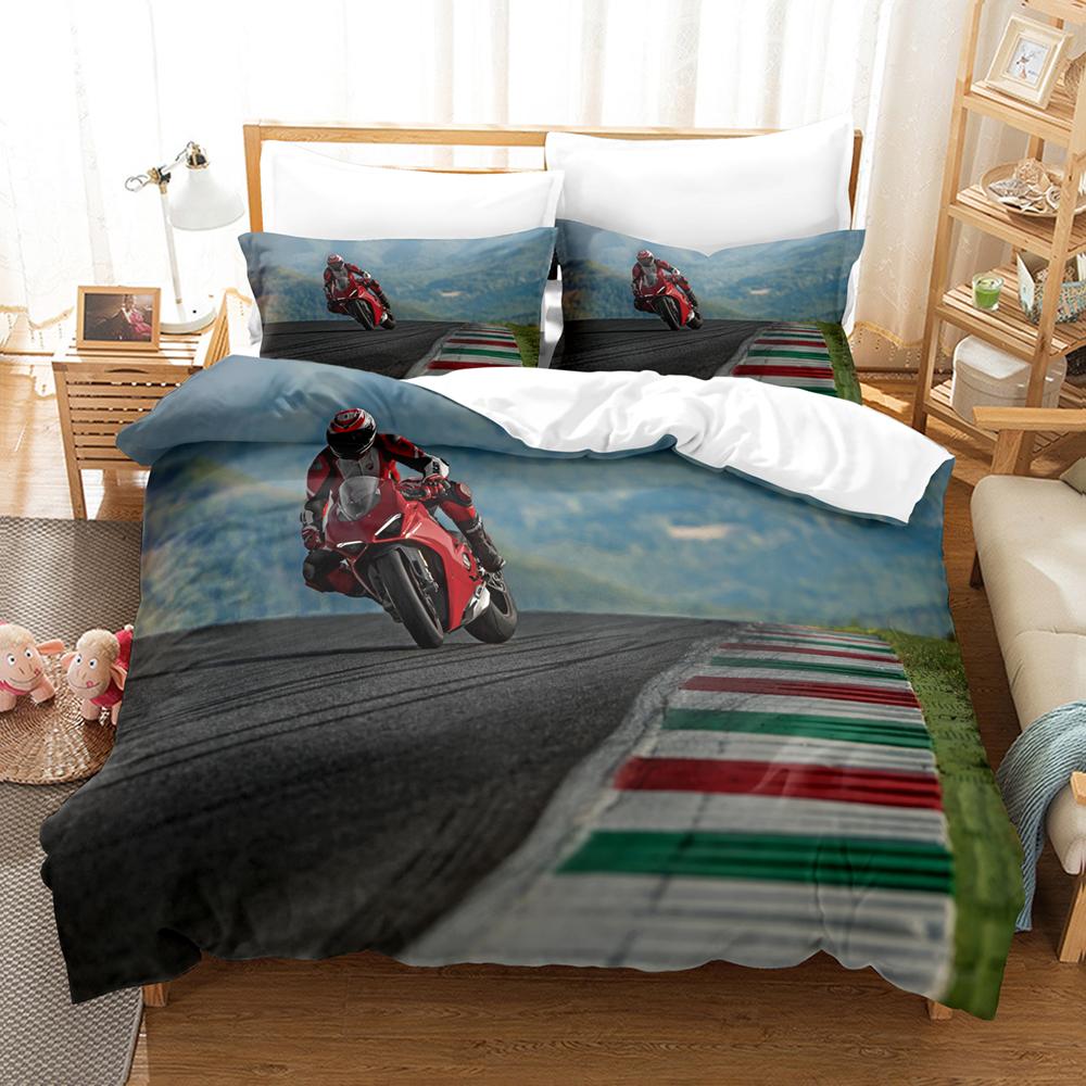 Comforter 3D Motorcycle Bedding Sets With Twin Full Queen King Bedclothes