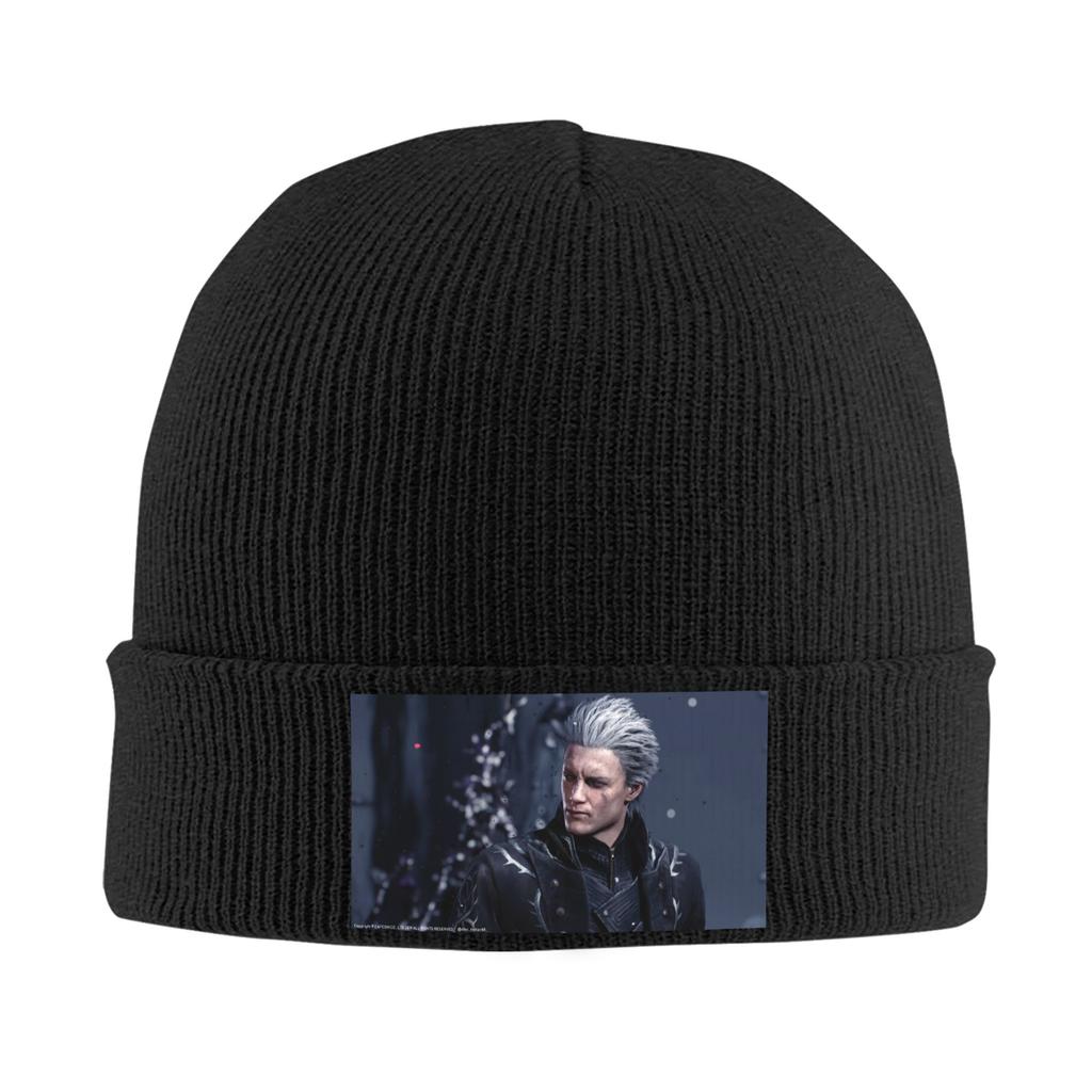 Vergil Aus der Devil May Cry Serie Winter Mützen Beanie Mütze Warme Herbst Strickmützen Mützen für Damen Herren