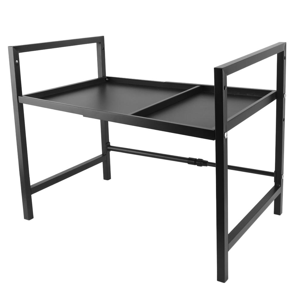 Microwave Oven Rack Carbon Steel Expandable Microwave Stand Countertop Utensils Shelf for Home Kitchen Single Layer