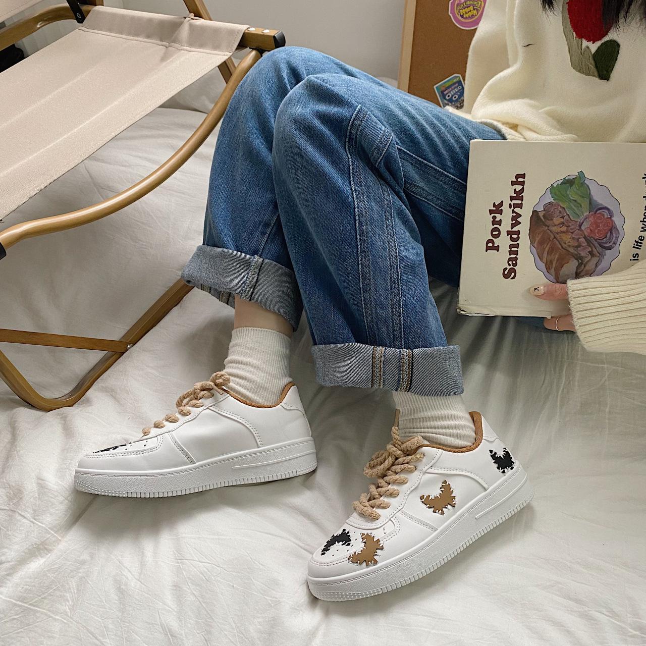 

Летняя белая обувь женская весенняя новая повседневная ретро кеды в гонконгском стиле 40 бежевый