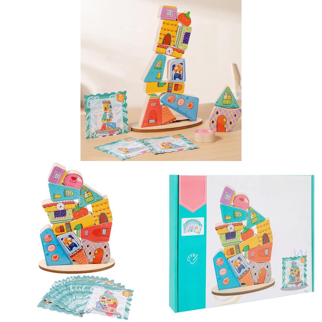 Wooden Balance Stacking Blocks For Kids Educational And Parent Child Fun