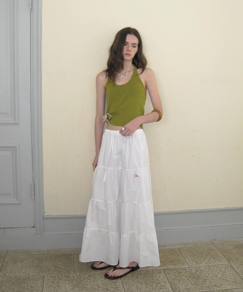 Eopaeleolakaibeu Alba Banding Long Skirt - Ivory