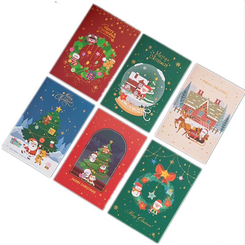New Bronzing Christmas Card Cartoon Holiday Christmas Eve Christmas Card Blessing Wish Message Card