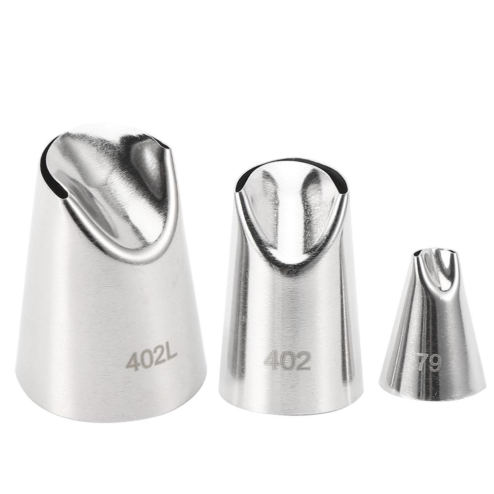 3Pcs Kitchen Stainless Steel Pastry Decorating Nozzles Cookies Biscuits Cake Baking Decoration