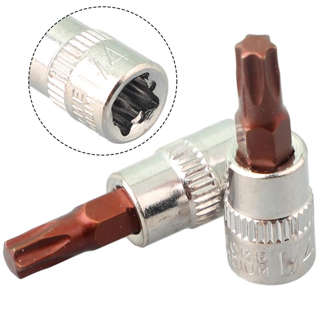 2 Stück 1/4 Zoll Sechskantschaft Torx Schraubendreher Stecknüsse Bits T8 T10 T15 T20 T25 T27 T30 T40 Reparatur Handwerkzeug Set für Haushalt