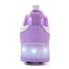 Kid's Rotating Button Wear Quick Four Wheel Running Shoes with Wheels Sports Shoes USB Charging LED Light Sports Shoes Girls Roller Skates