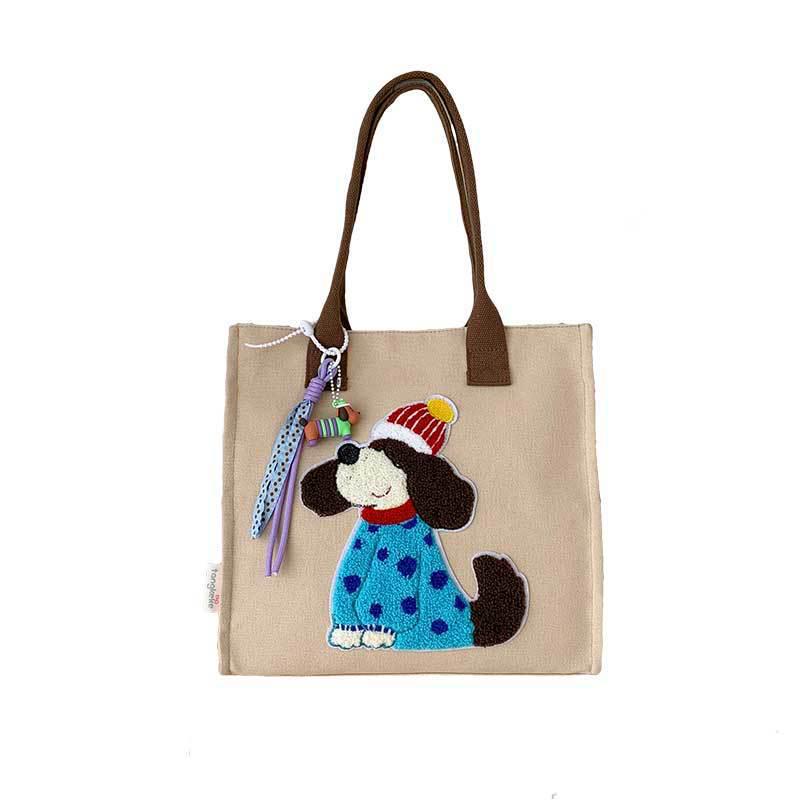 Korean Lazy Style Large Canvas Tote Bag - Fashionable, Versatile, High-End Women's Commuter Shoulder Bag
