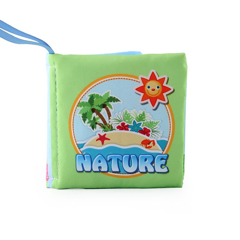 3D Baby Cloth Book: Early Education Toy with Fruits & Vegetables - 4 Pages, 8 Sides, English Cognitive Palm Book
