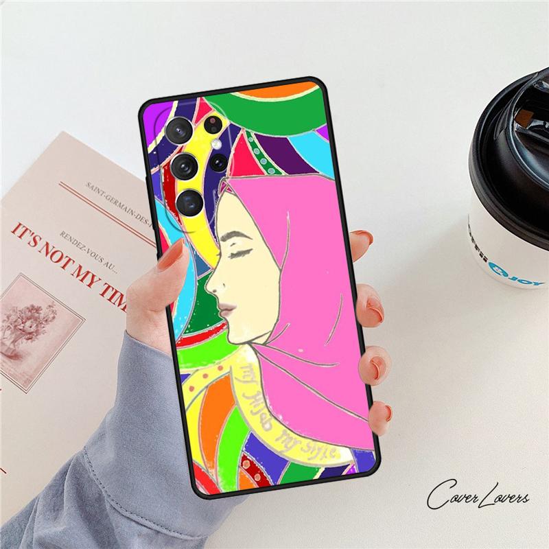Muslim Islamic Girls Arabic Hijab Phone Case For Samsung Galaxy S24 S25 S23 S22 Ultra Note 10 20 Plus S20 S21 FE Cover