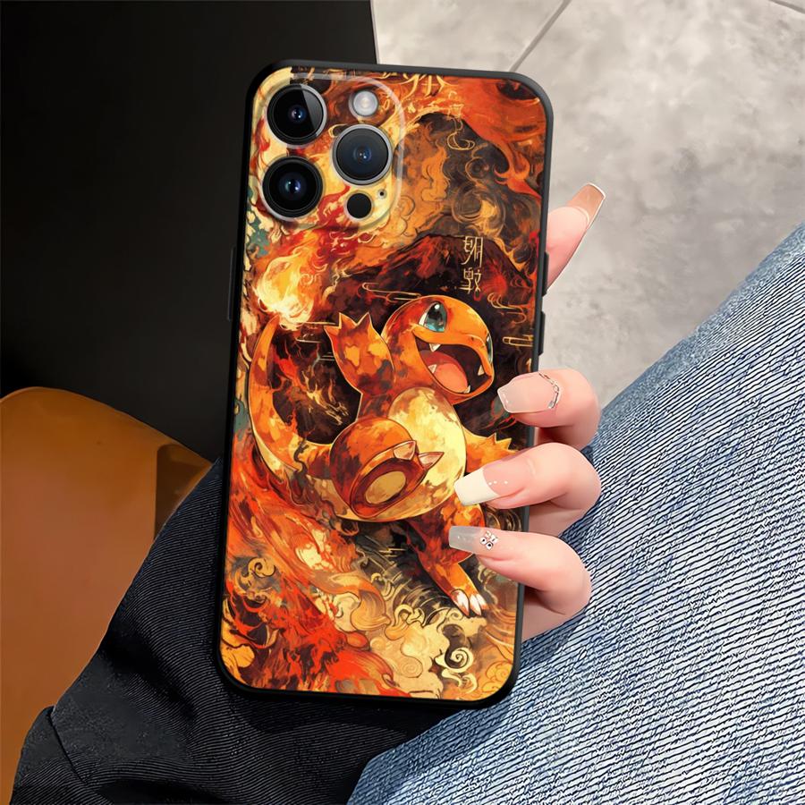 Cute Pikachu Pokemon Phone Case for Apple iPhone 16 13 15 Pro 7 8 12 11 14 17 Pro Max Air XR XS MAX Funda Phone Cover