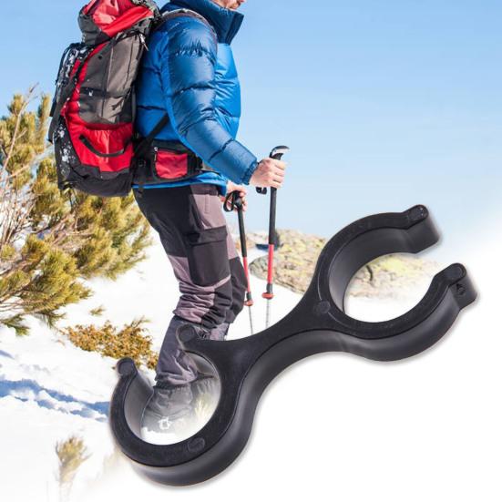 4Pcs Trekking Pole Buckle 8-Character Non-slip Opening Strong Load-bearing Trekking Pole Double Ring