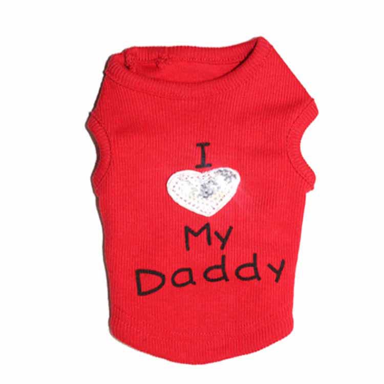 Pet Dog Clothes - Daddy & Mommy Ribbed Vests, 4 Styles for Spring, Summer, Autumn