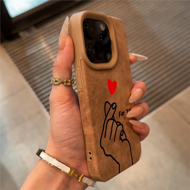 Love Heart For You Cute Luxury Executive Shockproof Phone Case For 15 Plus iPhone 16 15 14 13 12 17 Pro Max 11 Pro X XS XR Funda