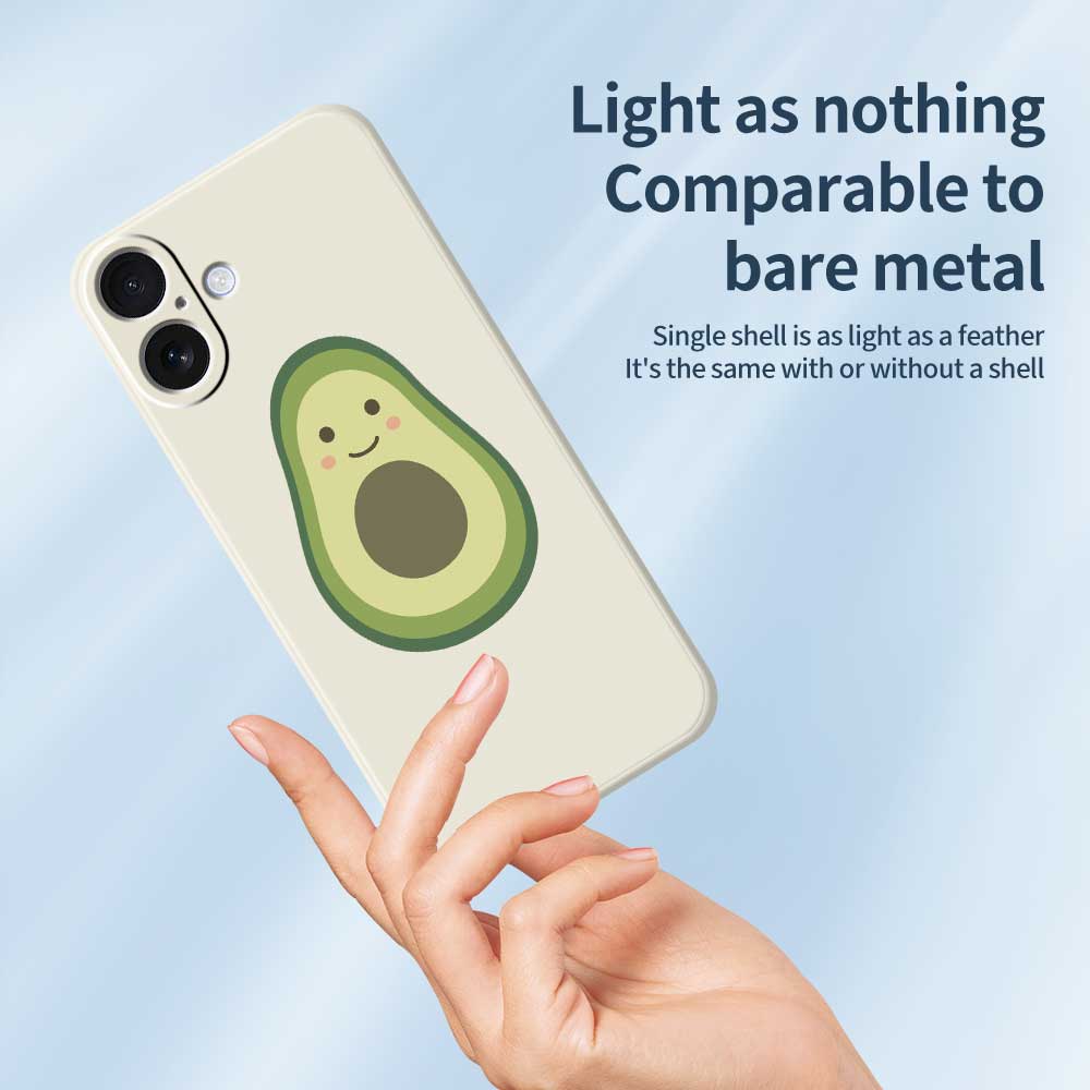 For iPhone 17 Case Cute Avocado Pattern Printing Straight Edge TPU Phone Back Cover