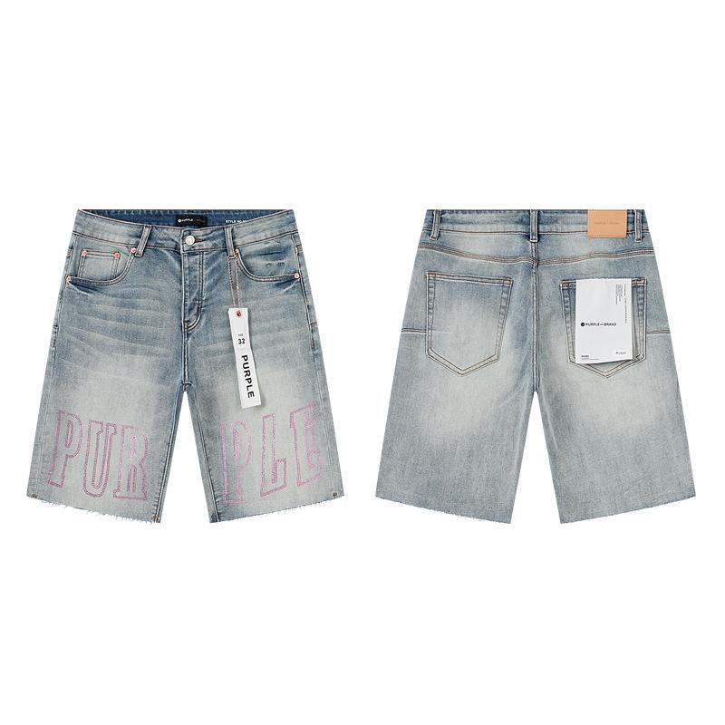 Cross-border Trendy Brand PURPLE BRAND JEANS European and American High Street Loose and Versatile Jeans Shorts Men's and Women's Tide