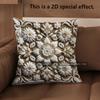 2D Floral Embroidered Pattern Decorative Throw Pillows Pattern Cushion Cover Suitable For Sofa Bedroom Car Pillow Cover