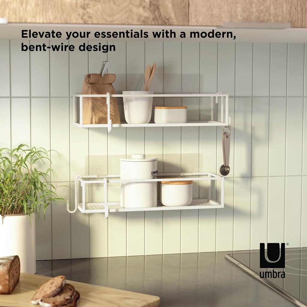 Official Umbra Shower Rack Shampoo Rack Set of CUBIKO 21018615660 Shelf, White, 2,