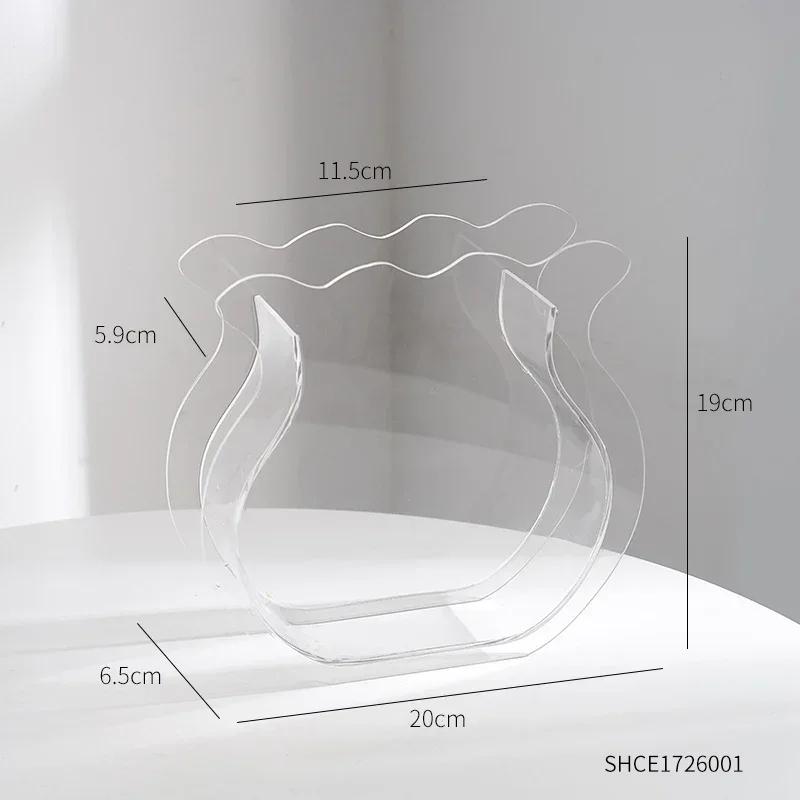 

Креативный декор для дома Акриловая бутылка для цветов Креативная эстетическая ваза Контейнер для цветочной композиции Nordic Shop Офисные аксессуары