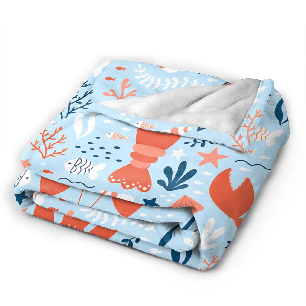 cute sharks Warm Soft Blanket  Picnic Plush Bedding Throws Print Home Decor Flannel Bedspread Sofa Bed Cover