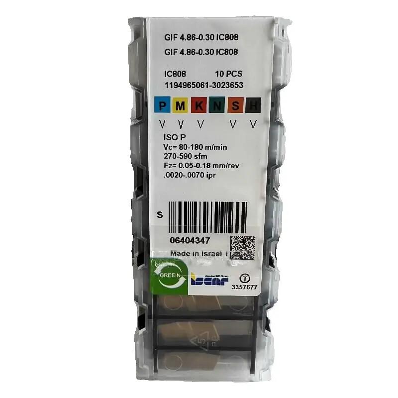 ISCAR / GIF4.86-0.30 IC808 /Industrial indexable Carbide Inserts 10 PCS
