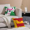 Cute Cartoon Animal Art Cushion Cover Pillowcase Short Plush Invisible Zipper Room Sofa Cushion Cover