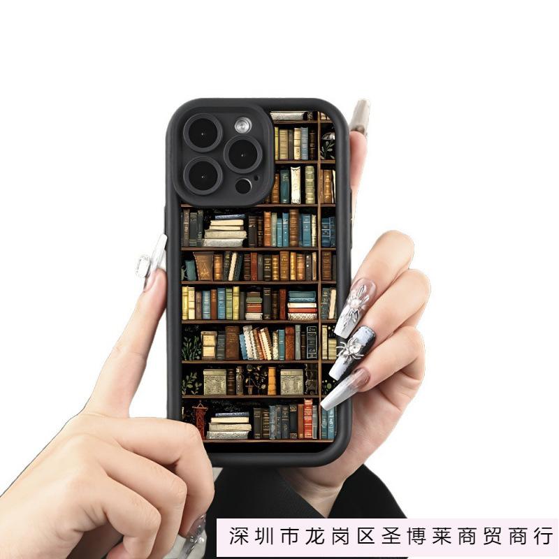 Vintage Book Bookshelf for iPhone Case Apple 11/12/13/14Pro/15/16 Phone Case 78