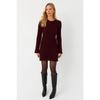 Women's Burgundy Spanish Sleeve Knitwear Mini Dress Yv273