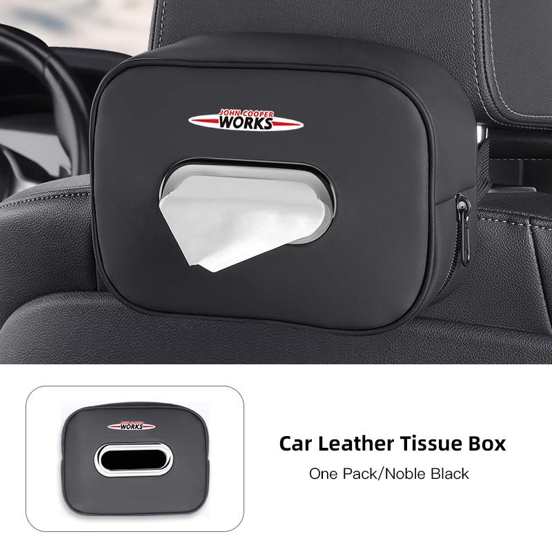 High-capacity Car Interior Tissue Box Kleenex Storage Bag Accessories For BMW Mini Works Cooper F54 F55 F56 F57 F60 R50 R52 R53