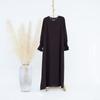Solid Color Muslim Women's Abaya Dress Set