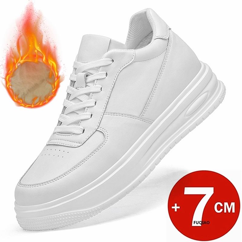 

7cm Hidden Lift Couple Sneakers Winter Warm Sports Casual Elevator Shoes Invisible Height Shoes for Men Women Comfor Non-Slip 36