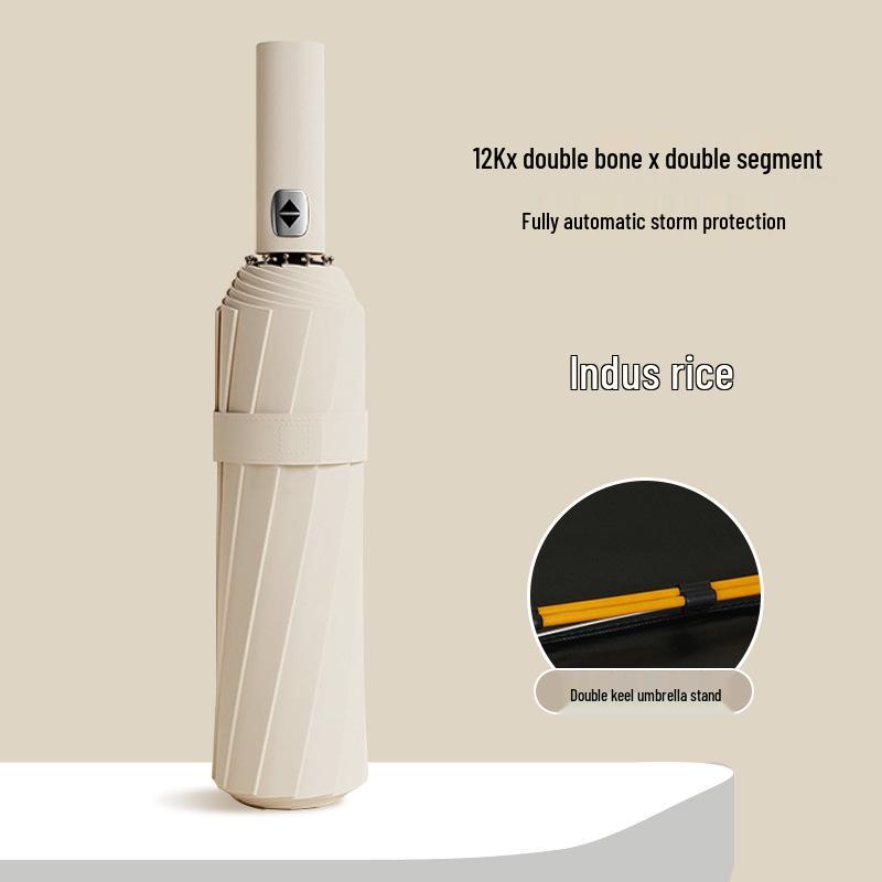 Automatic 60-Rib Folding Umbrella with UV Sun Protection