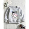 European sizes Adorable Feline-Themed Kids' Crewneck Sweatshirt, Made from Casual with Long Sleeves And a Bit of Stretch