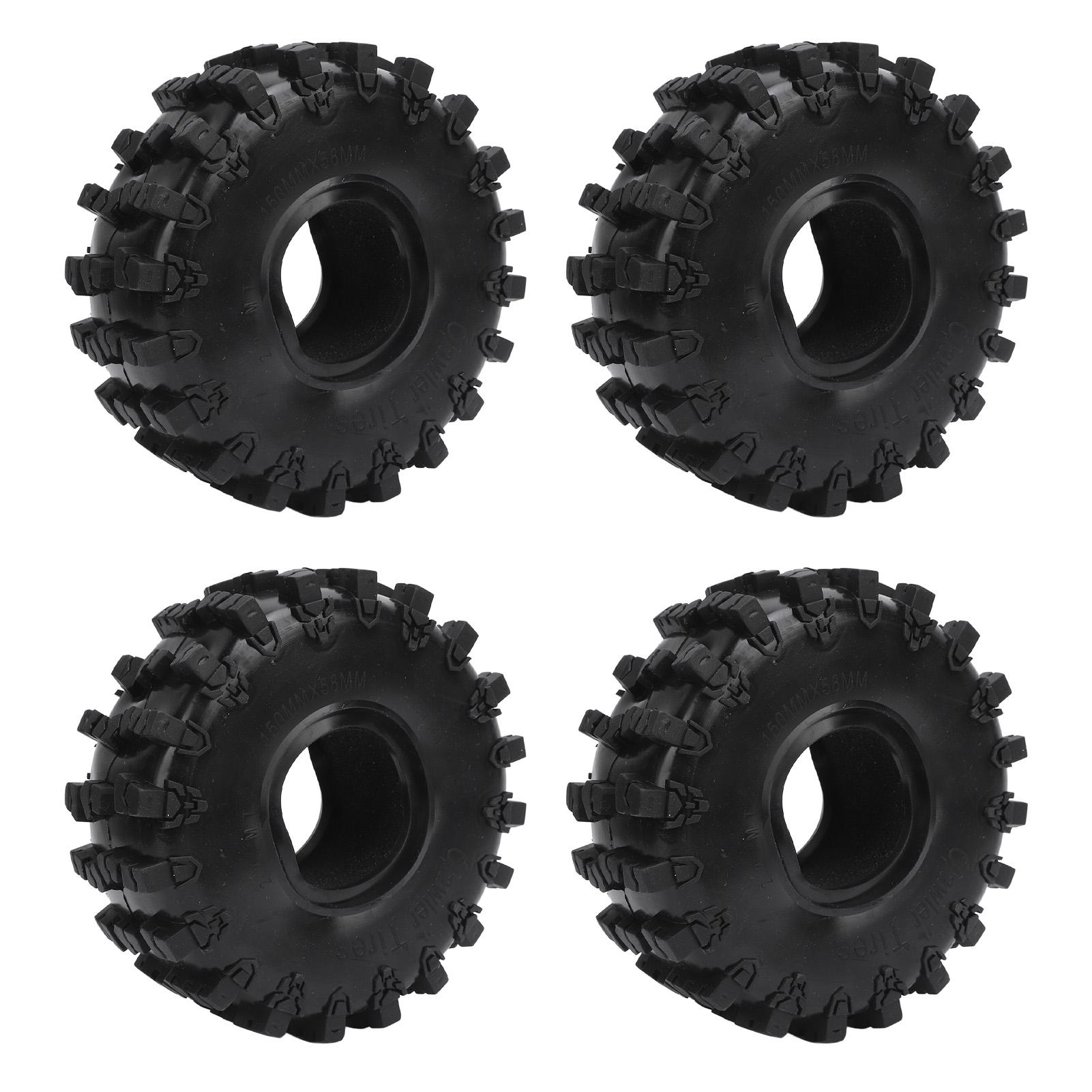 

4Pcs RC Car Tire Plastic Enhanced Grip Better Handling Anti Slip RC Wheel Tyre for Axial 1/10 RC Cra