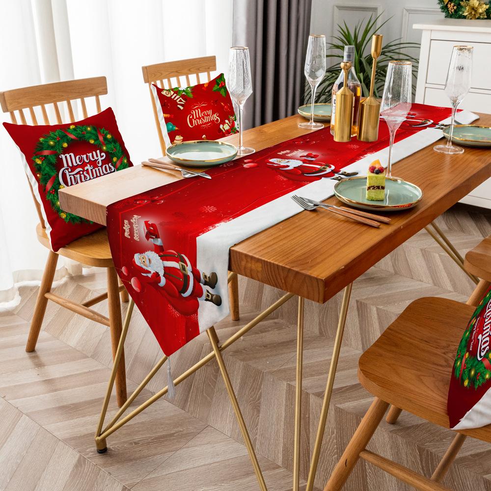 Christmas Table Flag Christmas Decoration Dining Table Coffee Table Tablecloth Holiday Gifts